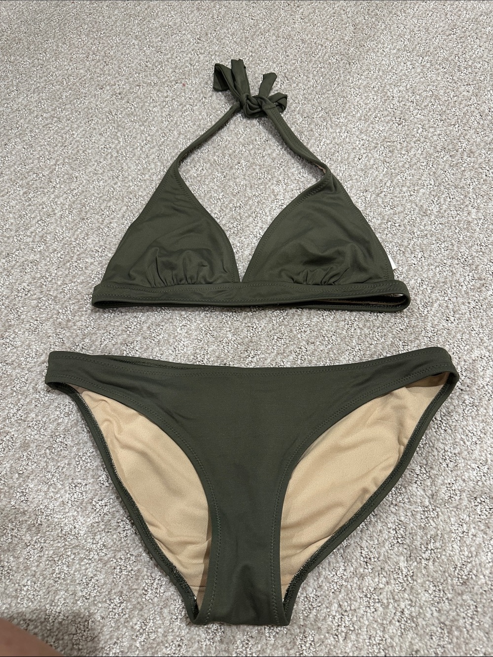 Banana Republic Olive Green Triangle Bikini Set